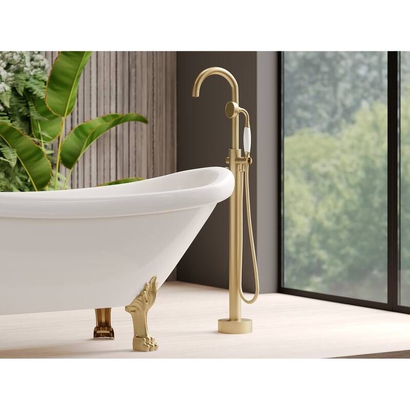 Neptune Single Handle Floor Mounted Gooseneck Freestanding Tub Filler