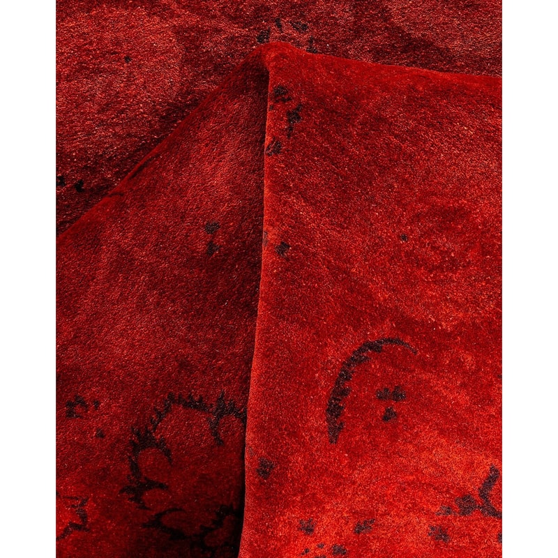 Fine Vibrance, One-of-a-Kind Hand-Knotted Area Rug - Orange, 6' 1" x 6' 1" - 6' 1" x 6' 1"