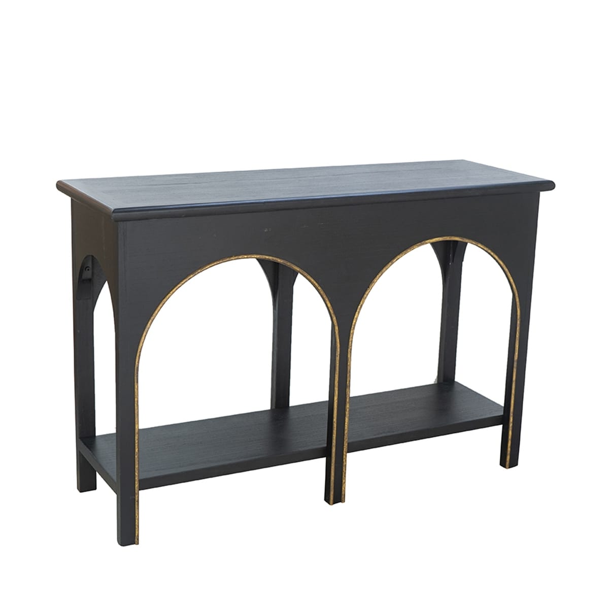 Black Gold Console Table Decorative Table with Shelf, Side Table Sofa Table Coffee Table for Living Room
