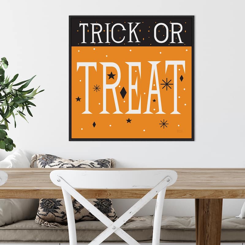 Amanti Art Festive Fright Trick or Treat III Framed Canvas Wall Art