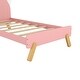 preview thumbnail 16 of 15, Wooden Cute Platform Bed with Curved Headboard, Twin Size Bed with Shelf Behind Headboard