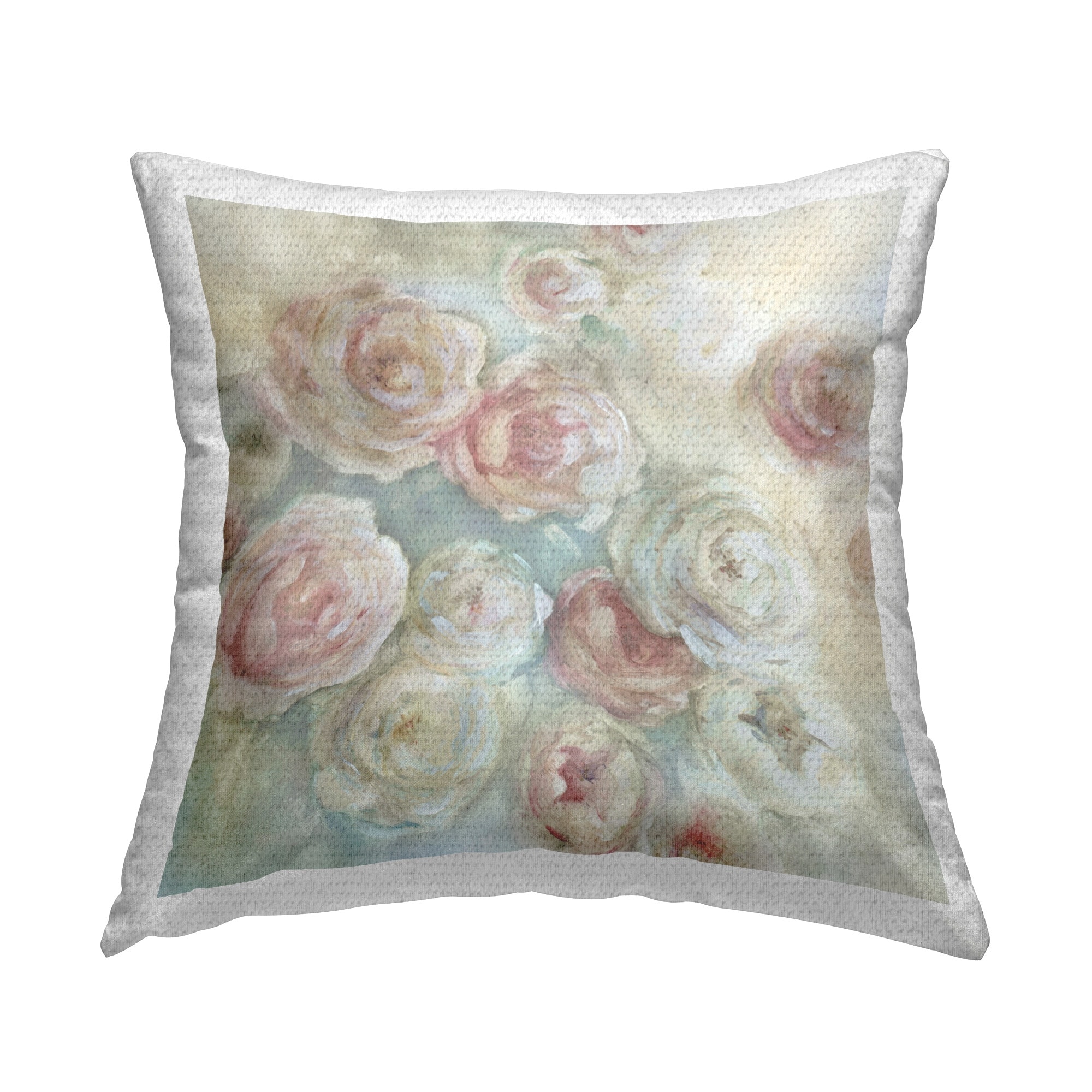 Stupell Rose Mist Florals Printed Outdoor Throw Pillow Design by Carol Robinson