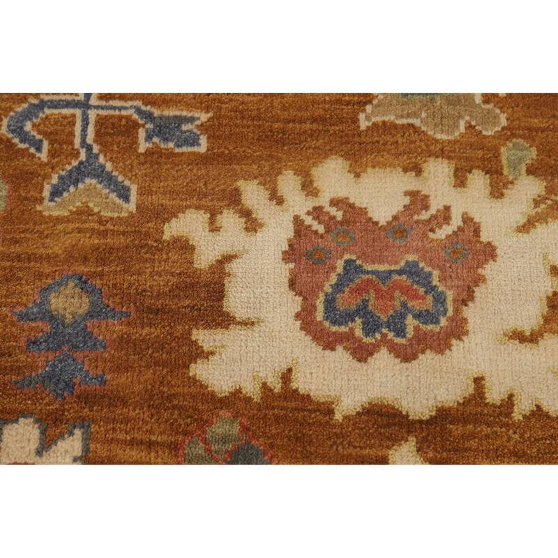 Orange Oushak Indian Area Rug Handmade Wool Carpet - 8'0" x 9'10"