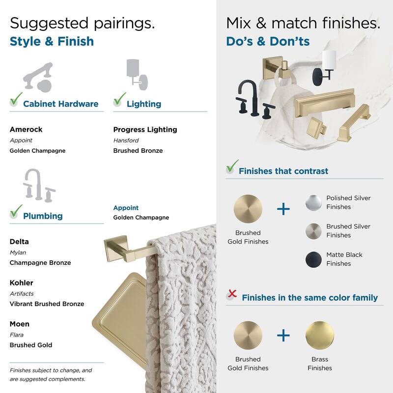 Appoint Golden Champagne Traditional 18 in (457 mm) Towel Bar
