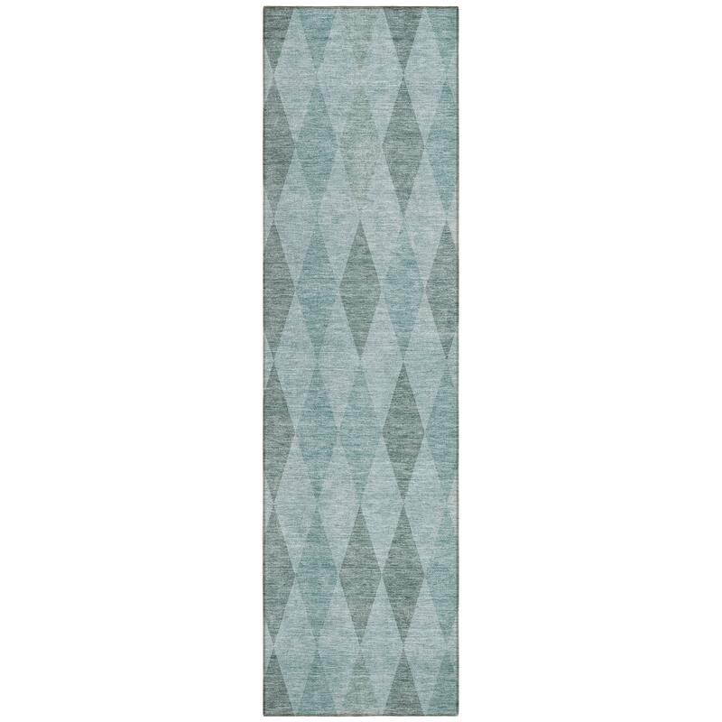 Machine Washable Indoor/ Outdoor Argyle Chantille Rug