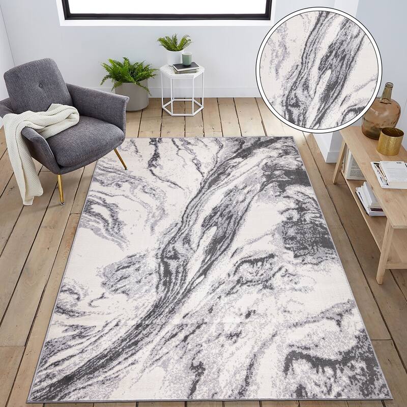 World Rug Gallery Modern Abstract Swirl Area Rug