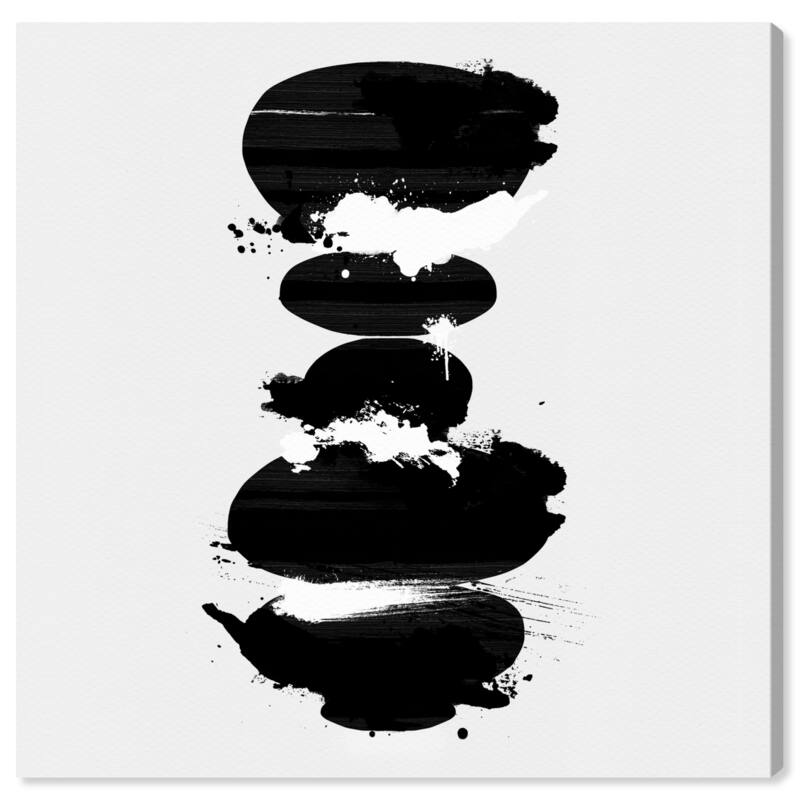 Wynwood Studio Canvas Abstract Perfect Balance Noir Square Black and Modern & Contemporary Wall Art Canvas Print