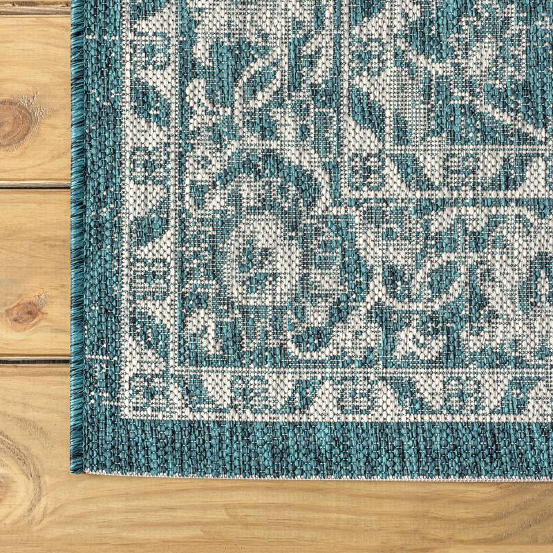 JONATHAN Y Palazzo Vine and Border Textured Weave Indoor/Outdoor Area Rug