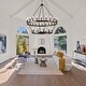 preview thumbnail 3 of 6, 2 Tier Extra Large Wagon Wheel Chandelier Farmhouse Pendant Light Fixture - 78.7IN