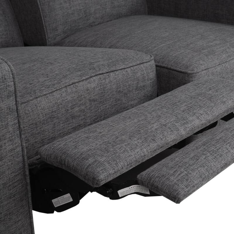 Denison Upholstered Loveseat Pushback Recliner by Christopher Knight Home