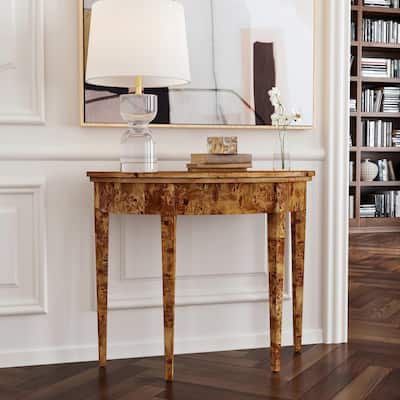 Hampton Demilune Burl 36" Console Table