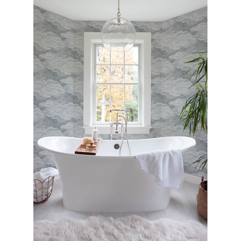 A-Street Prints Vision Slate Stipple Clouds Wallpaper