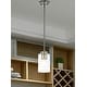 preview thumbnail 3 of 1, Warehouse of Tiffany Cameron Brushed Nickel 1-Light Metal Pendant Light with Clear Glass Cylinder Shade