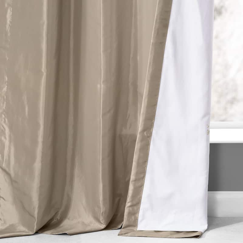 Exclusive Fabrics Single Ruched Faux Solid Taffeta Curtain (1 Panel)