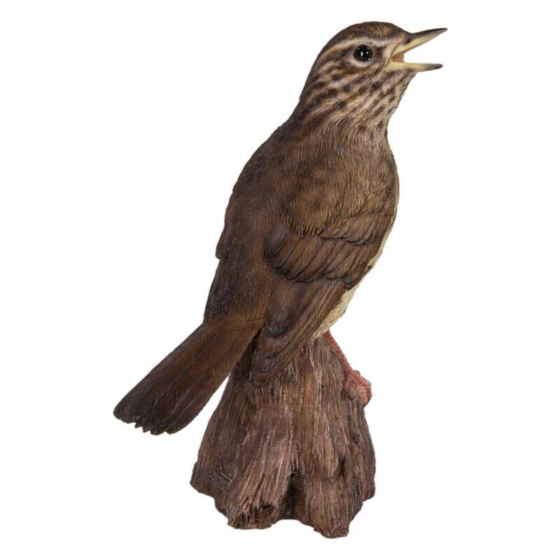 7.75" Sound Activated Standing Songbird Outdoor Garden Statue