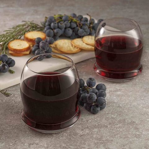 JoyJolt Cosmos Stemless Wine Glasses 17.5 oz Set of 2