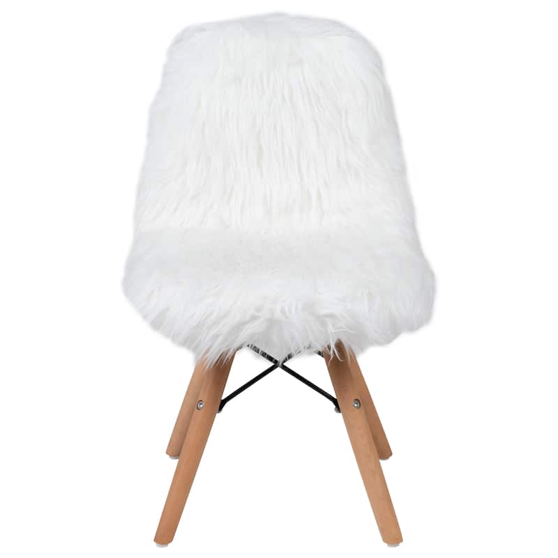 Kids Shaggy Dog Accent Chair - Desk Chair - Playroom Chair - 14"W x 14"D x 23.5"H