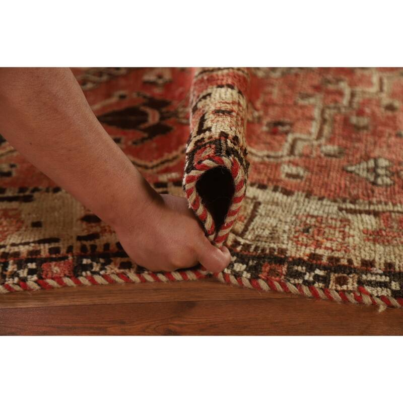 Qashqai Persian Antique Area Rug Handmade Wool Carpet - 4'0"x 7'0"