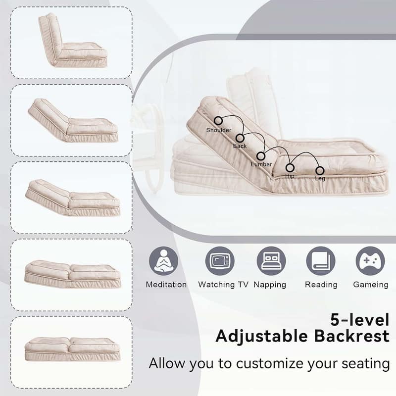 Comfortable Floor Sofa,with 5 Adjustable Positions & Massage Pillow