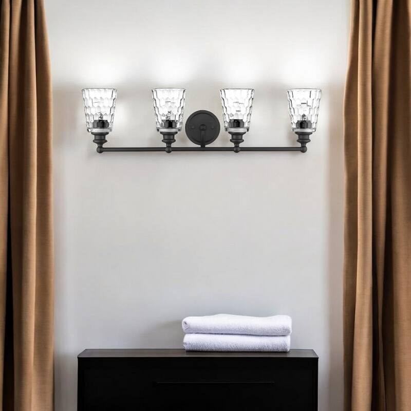 Modern Transitional Hardwired Wall Light with Reversible Mount and Clear Glass Shade LED Compatible