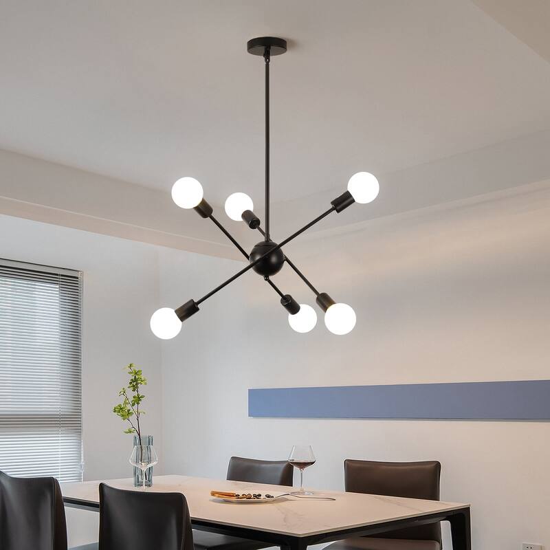 6-Light Sputnik Chandelier for Living Room Bedroom