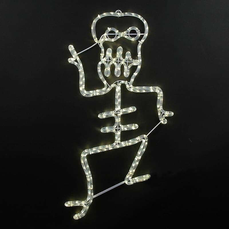 Novelty Lights LED Green and Orange Halloween Witch Rope Light Motif Sculpture - SKELETON