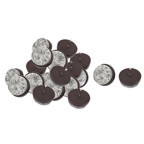 20pcs Brown DIY Chair Table Legs Tile Felt Pad Floor Protector Glides 24mm Dia