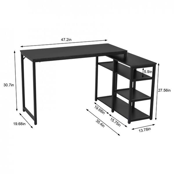 LShaped Computer Desk With Storage Shelves Study Table For Home Office