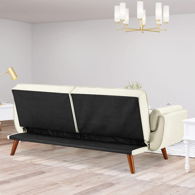 Futon Sofa Bed, Convertible Sleeper Couch with Pillows, Foldable Loveseat Furniture for Living Room
