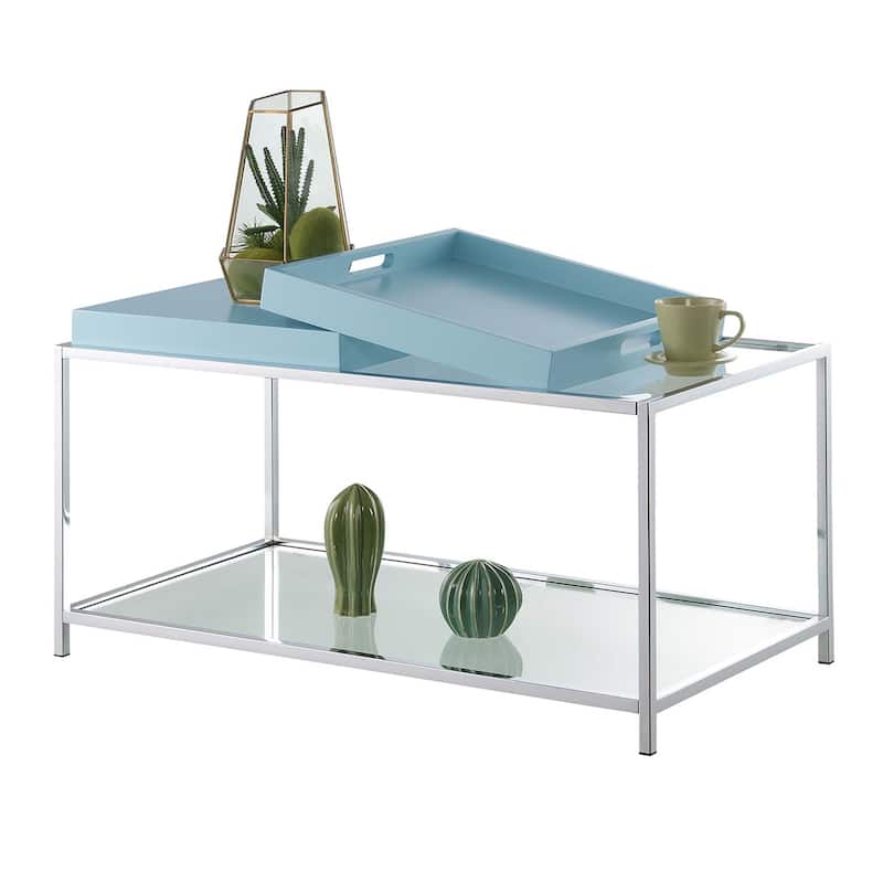 Convenience Concepts Palm Beach Coffee Table with Shelf and Removable Trays