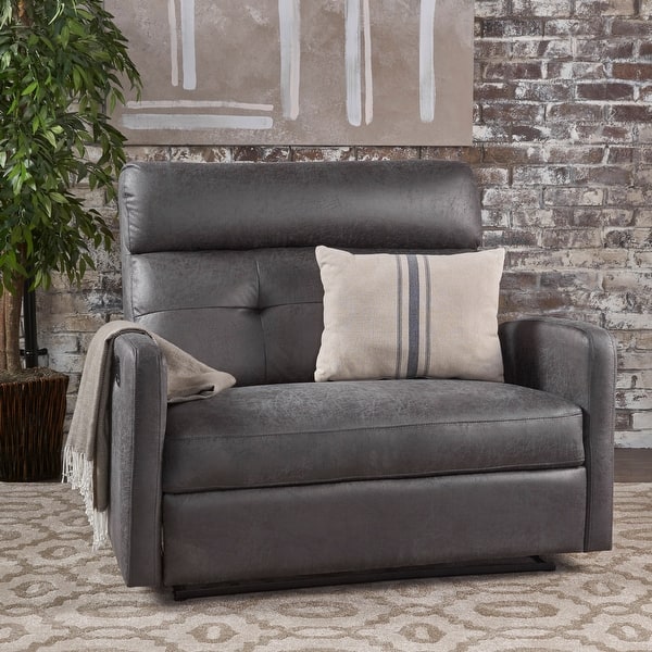 slide 11 of 10, Halima Microfiber 2 Seater Recliner Chair by Christopher Knight Home Slate