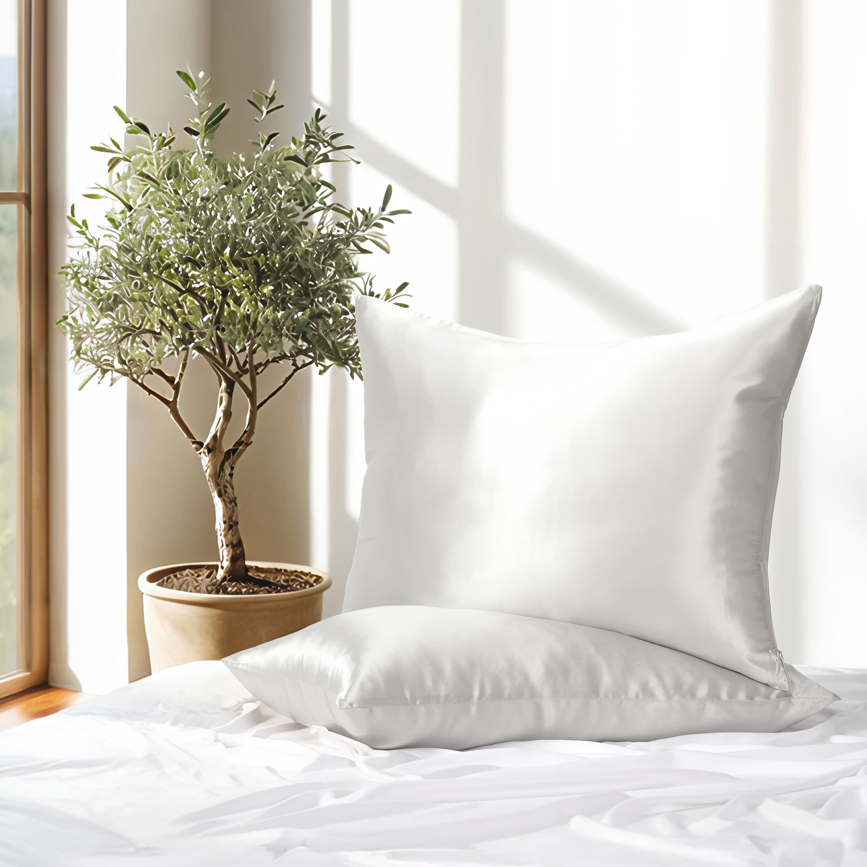 Becky Cameron 100% Mulberry Silk Zippered Pillowcase 2 Piece Set