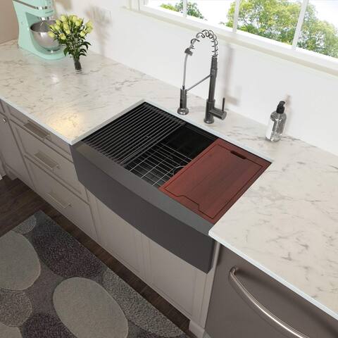 Stainless Steel Single Bowl Farmhouse Apron Kitchen Sink with Workstation