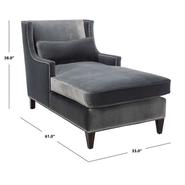 SAFAVIEH Couture Vitali Studded Chaise - 33" W x 61" L x 38" H