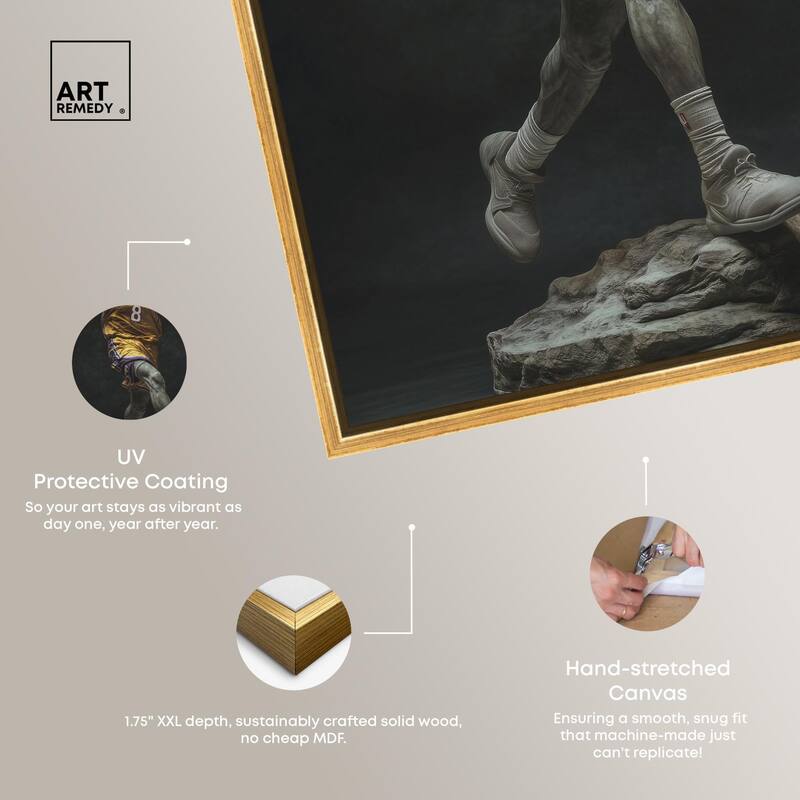 Basketball Yellow Uniform Canvas by Art Remedy