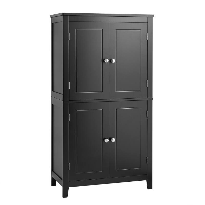 Large Bathroom Waterproof Storage Cabinet with 4 Doors, Shelf