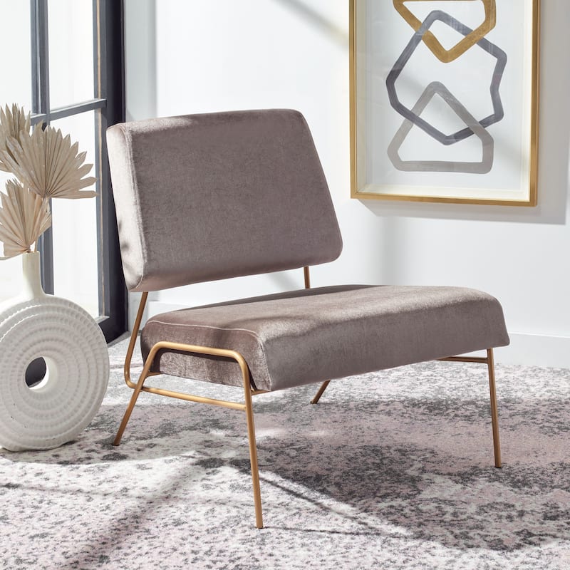 SAFAVIEH Riekie Glam Velvet Accent Chair - 26.6" W x 30" L x 30" H - 27Wx30Dx30H
