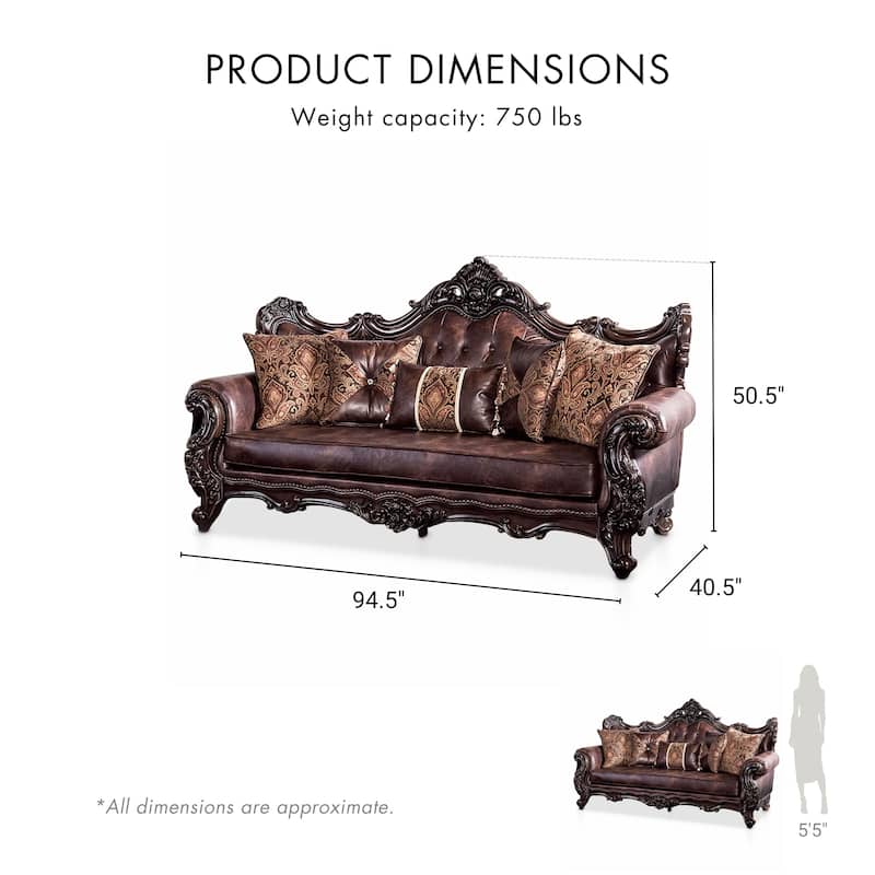 Furniture of America Wasing Traditional Formal Tufted Back Sofa