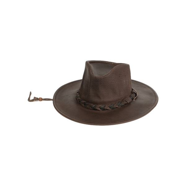Minnetonka Western Hat Adult Airflow Fold Up Outback Dark Brown ...