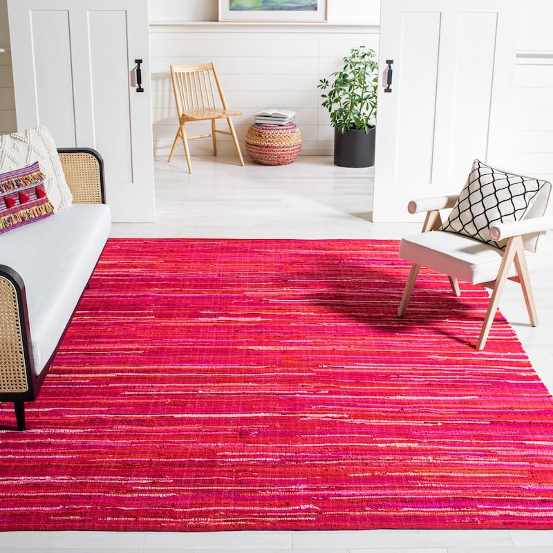 SAFAVIEH Handmade Rag Rug Sevim Casual Stripe Cotton Rug