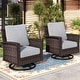 preview thumbnail 97 of 99, MAISON ARTS Extra-Large Patio Wicker Sofa Conversation Set with Coffee Table, Oversize Seat with 5.5'' Thick Padded Cushion 2PCS Swivel Chairs Only - Grey