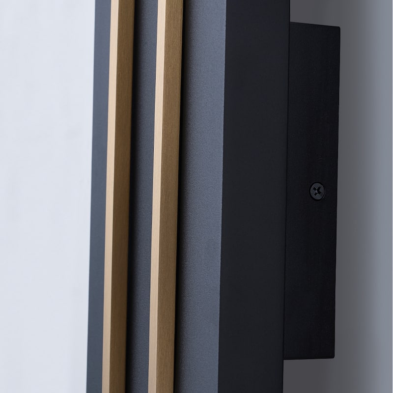 2-Light 11" Outdoor Linear Integrated LED Wall Sconce - H10.8" x W5.5" x D2.8"