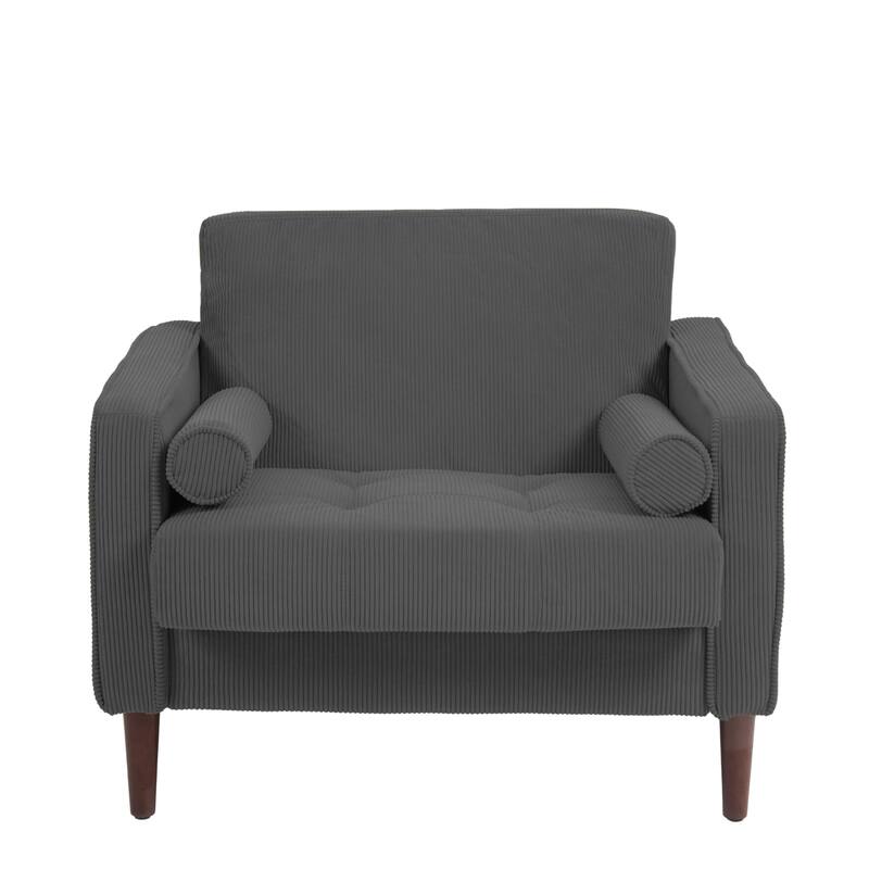 2 Set Modern Wide Armchair Corduroy Accent Chairs