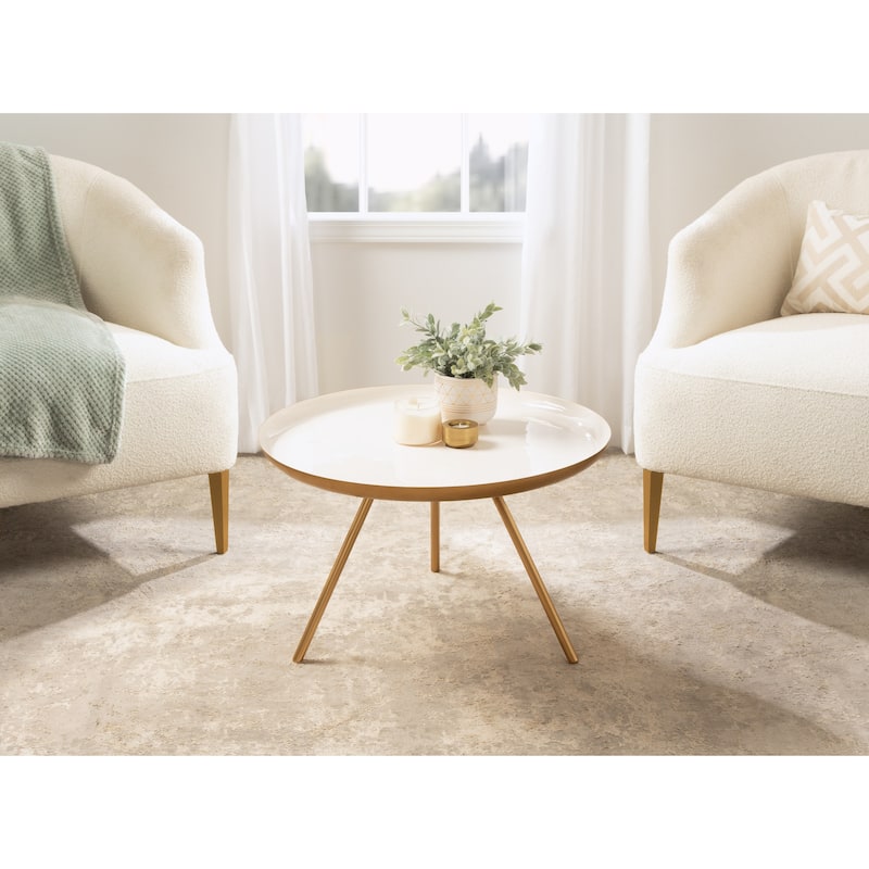 Kate and Laurel Laranya Round Metal Coffee Table - 25" Diameter