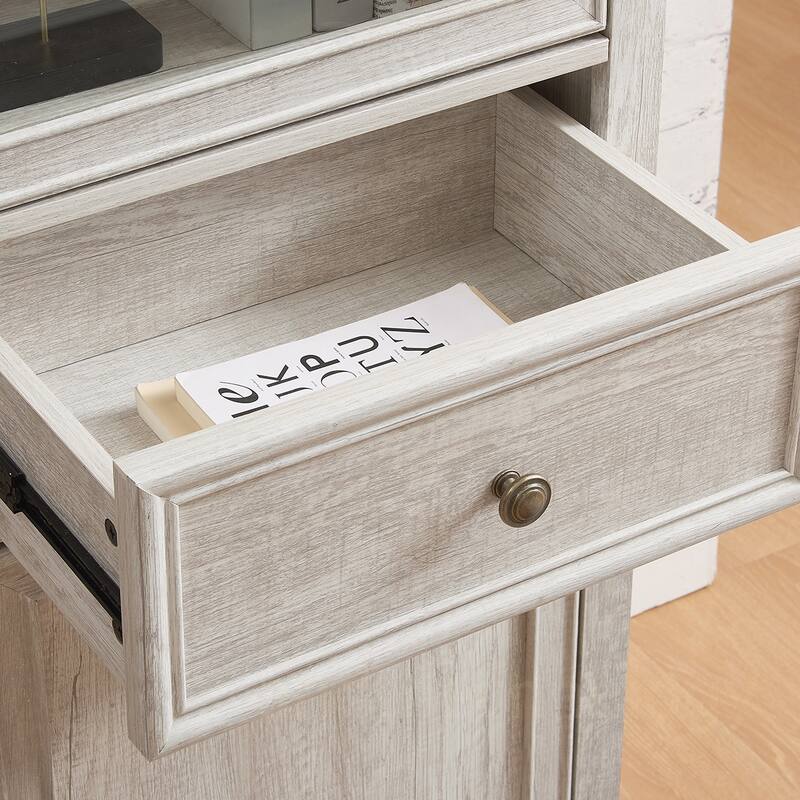 Tall Freestand Cabinet With Glass Door