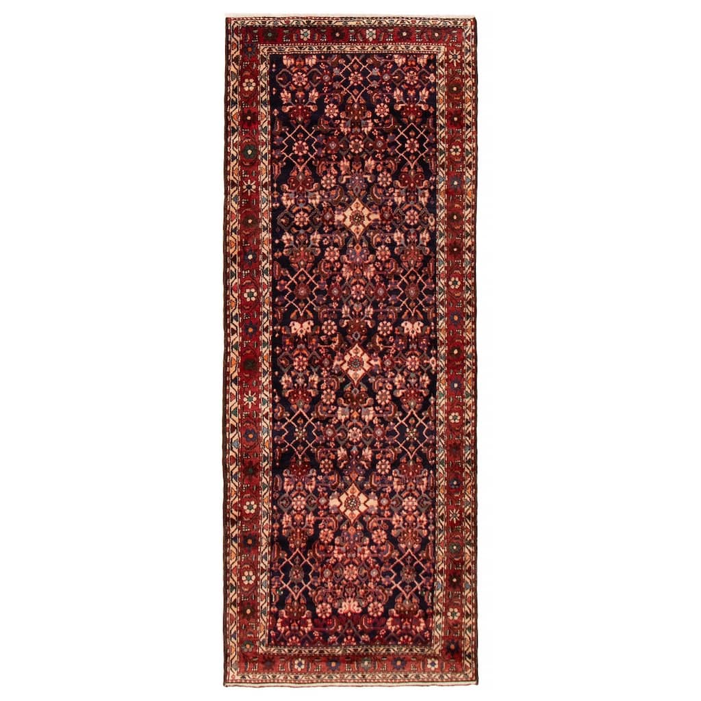 ECARPETGALLERY Hand-knotted Andelz Navy Wool Rug - 3'6 x 9'4