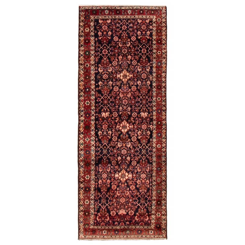 ECARPETGALLERY Hand-knotted Andelz Navy Wool Rug - 3'6 x 9'4 - Dark Navy - 3'6 x 9'4