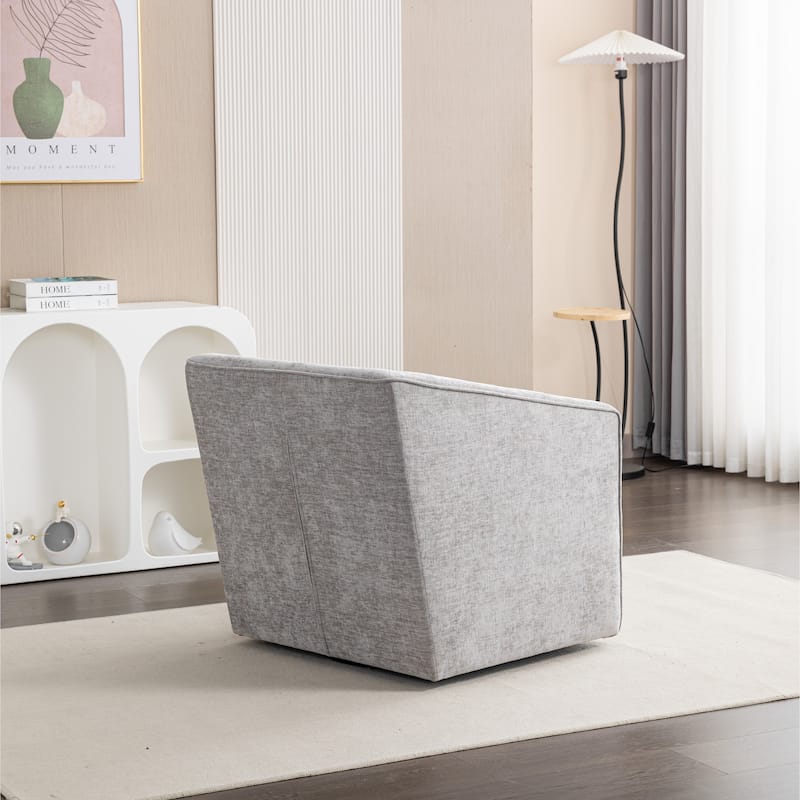 Modern 360°Swivel Upholstered Barrel Armchair for Home Sofa Living Room,Bedroom