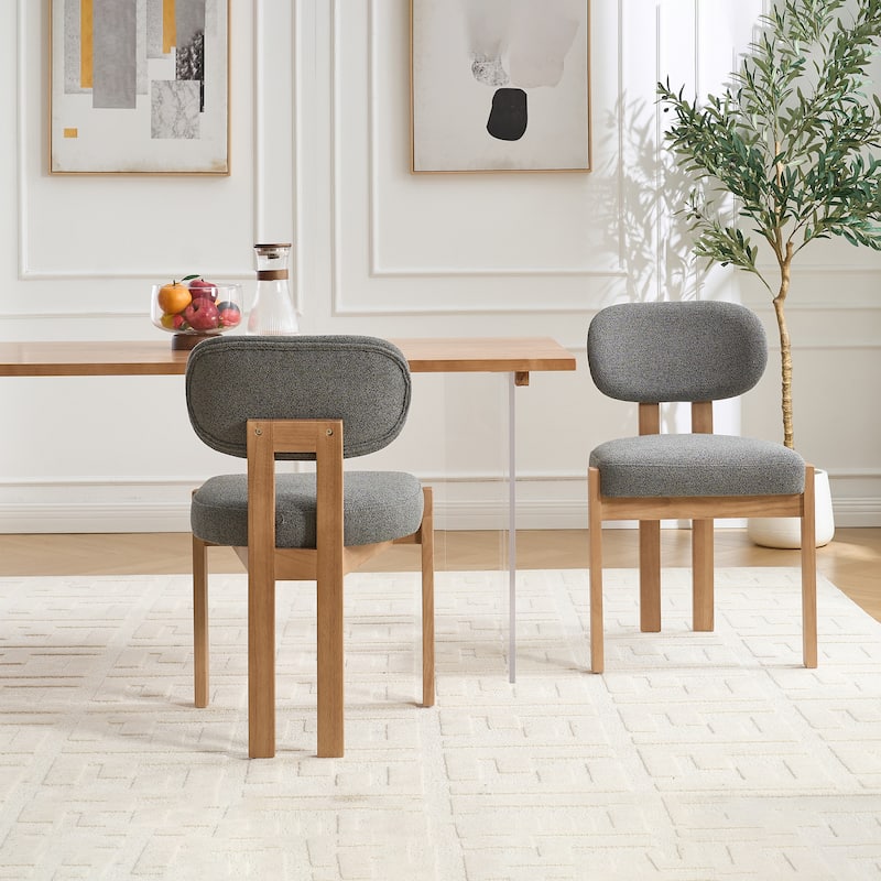 Wooden Dining Chairs Set of 2, Modern Fabric Upholstered Dining Room Chair Kitchen Chairs,Farmhouse Dinner Chair