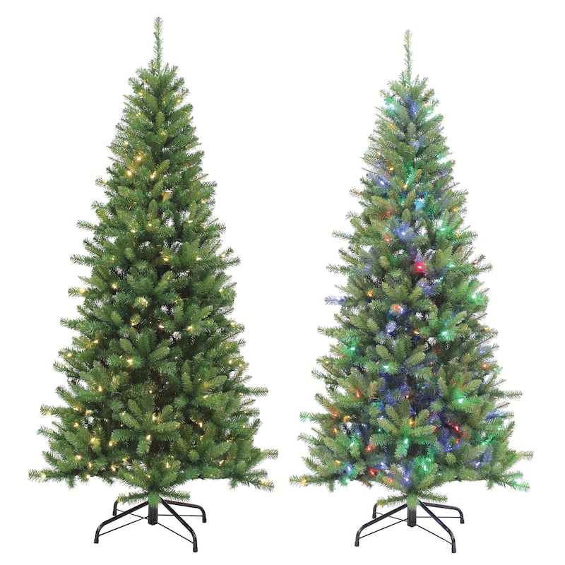 7 Foot Pre Lit Ozark Pine with Color Changing Lights - N/A